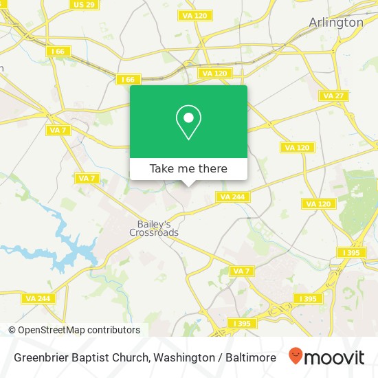 Mapa de Greenbrier Baptist Church, 5401 7th Rd S