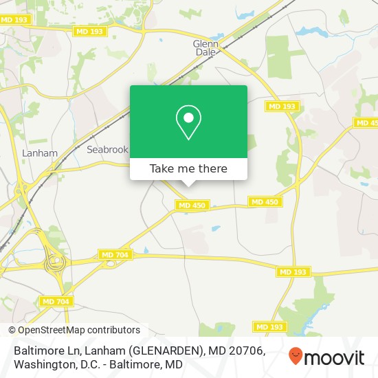 Mapa de Baltimore Ln, Lanham (GLENARDEN), MD 20706