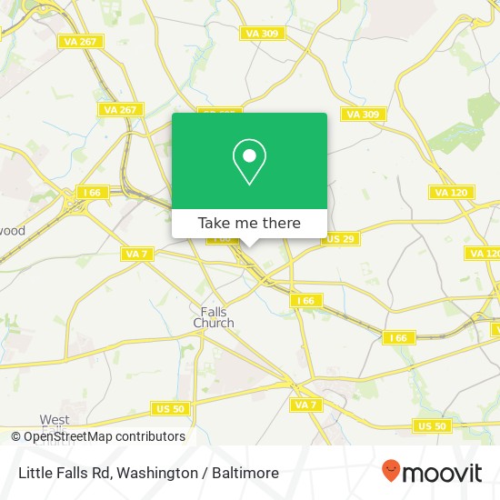 Mapa de Little Falls Rd, Arlington, <B>VA< / B> 22213