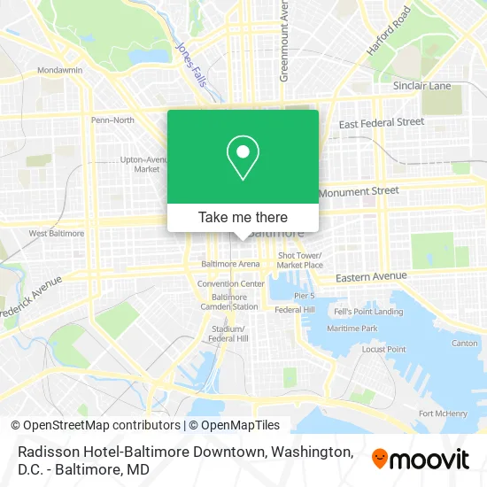 Mapa de Radisson Hotel-Baltimore Downtown