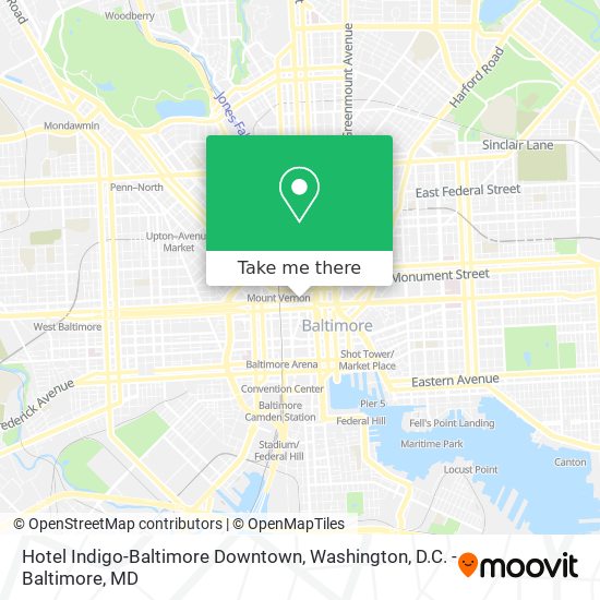 Hotel Indigo-Baltimore Downtown map