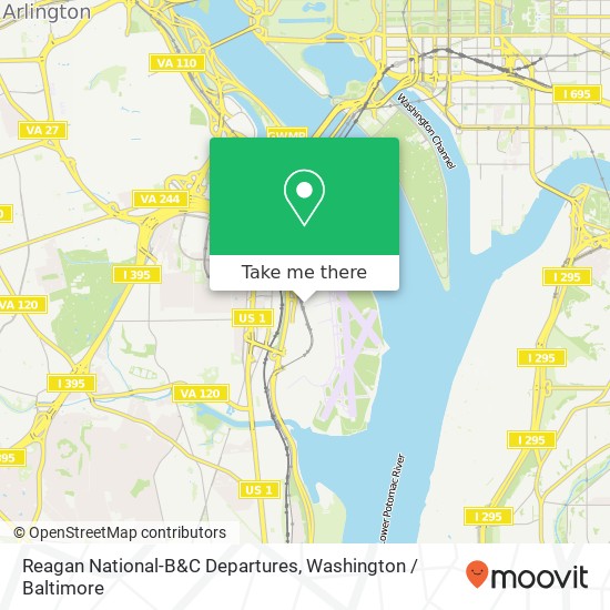 Reagan National-B&C Departures, Arlington, VA 22202 map