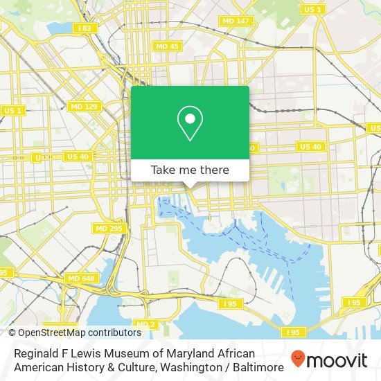 Mapa de Reginald F Lewis Museum of Maryland African American History & Culture, 830 E Pratt St