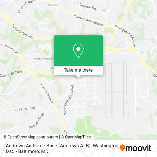 Mapa de Andrews Air Force Base (Andrews AFB)