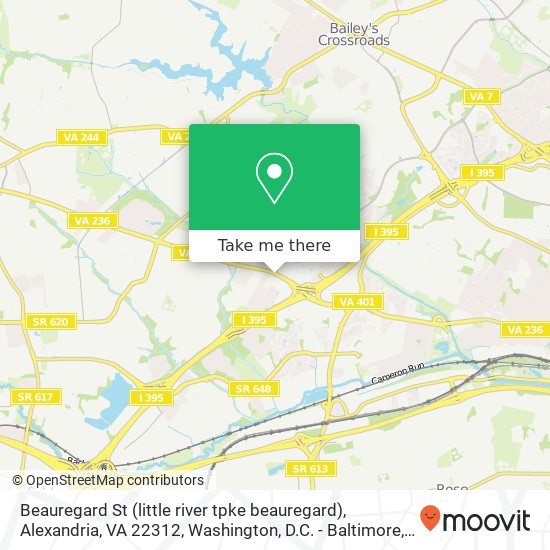 Mapa de Beauregard St (little river tpke beauregard), Alexandria, VA 22312
