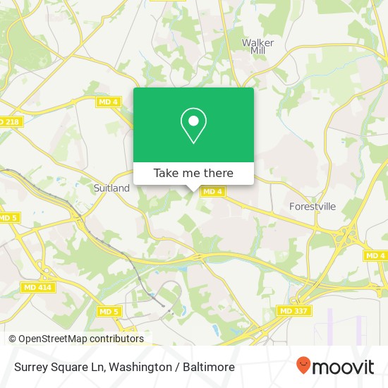 Mapa de Surrey Square Ln, District Heights, MD 20747