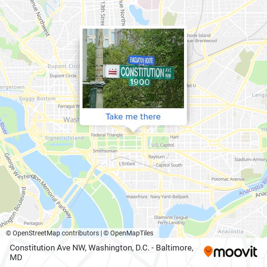 Constitution Ave NW map