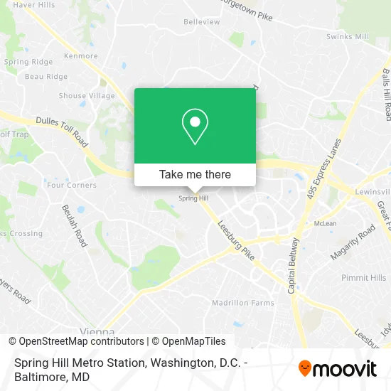 Spring Hill Metro Station map