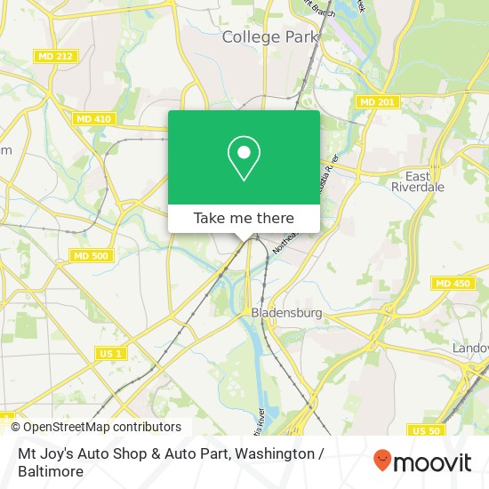 Mapa de Mt Joy's Auto Shop & Auto Part, 4835 Rhode Island Ave