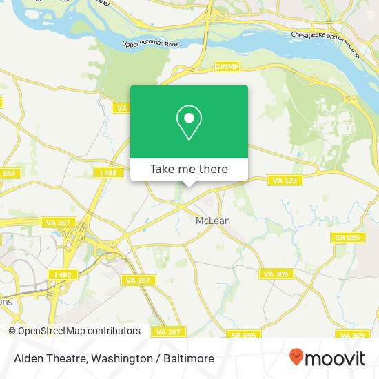Mapa de Alden Theatre, 1234 Ingleside Ave