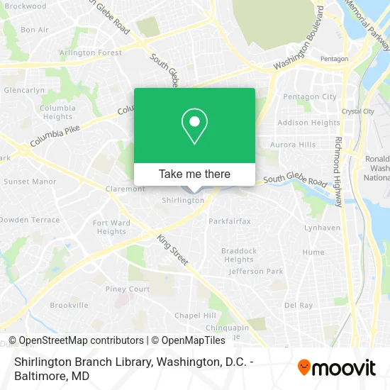 Mapa de Shirlington Branch Library