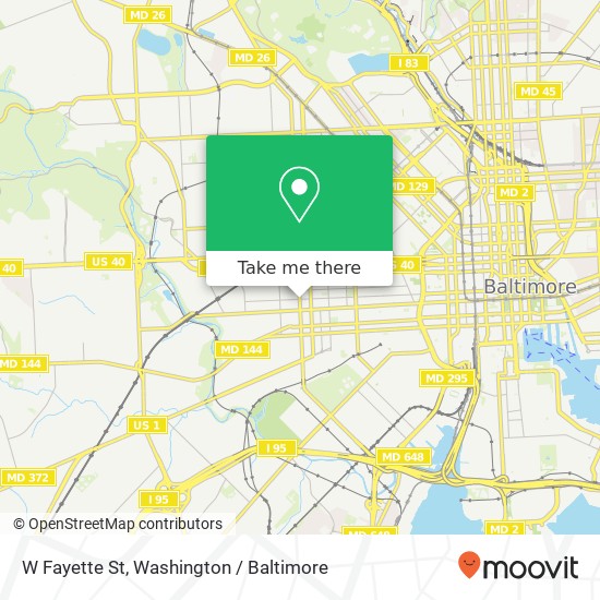 W Fayette St, Baltimore, MD 21223 map