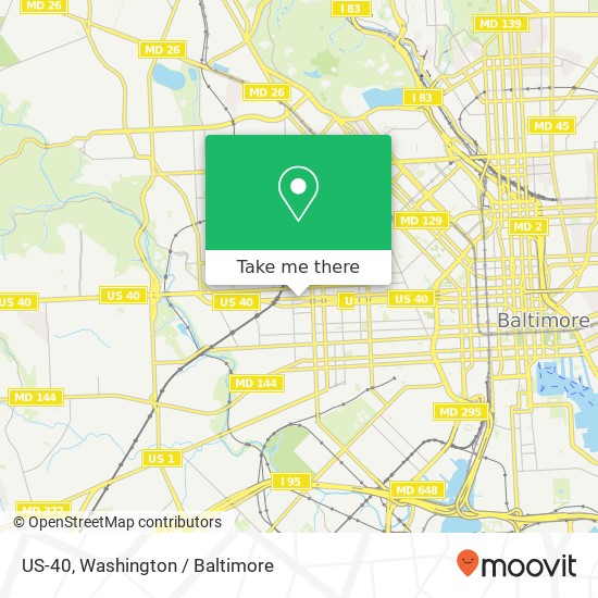 US-40, Baltimore, MD 21223 map