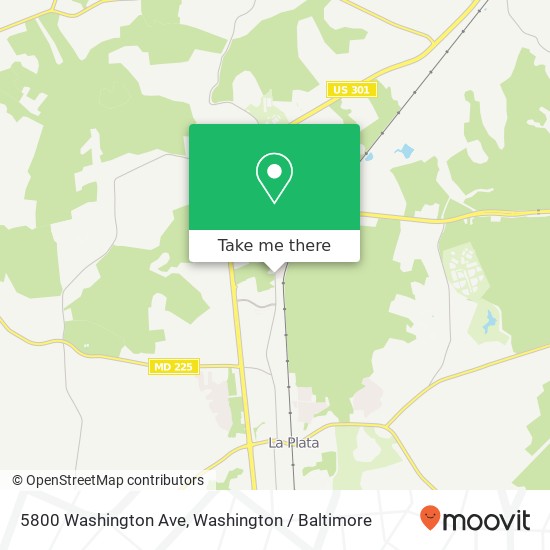 Mapa de 5800 Washington Ave, La Plata, MD 20646