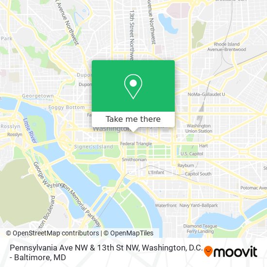 Mapa de Pennsylvania Ave NW & 13th St NW