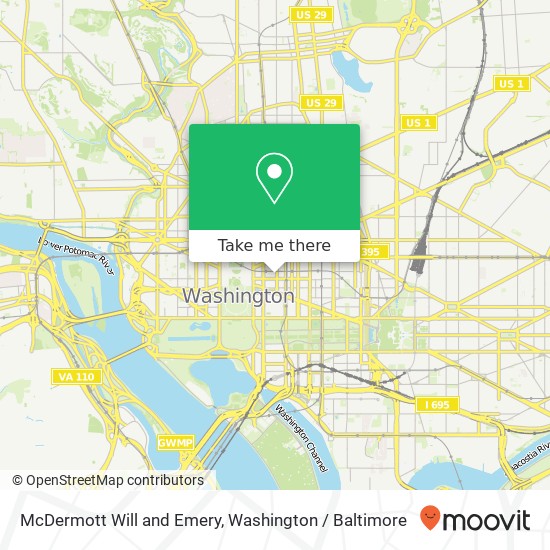 McDermott Will and Emery, 600 13th St NW map