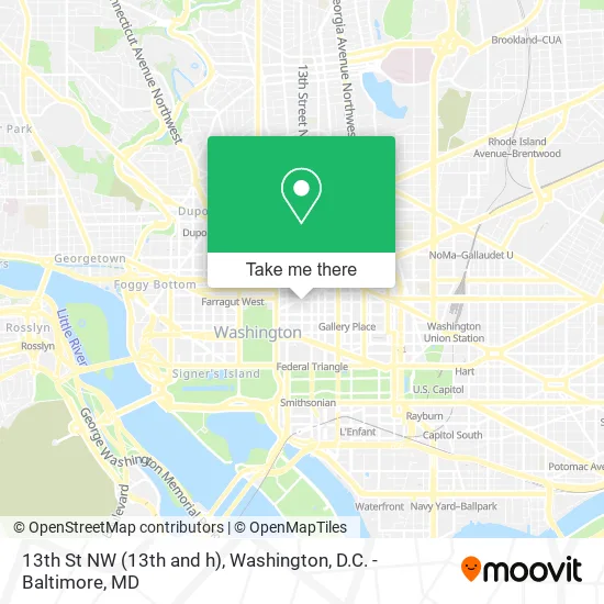 13th St NW (13th and h) map