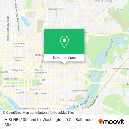H St NE (13th and h) map