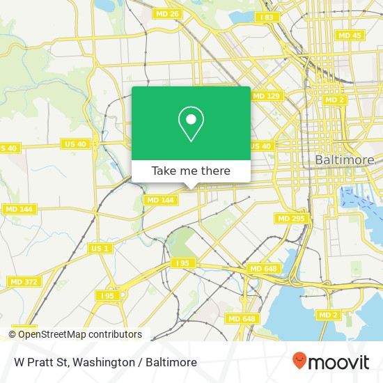 Mapa de W Pratt St, Baltimore, MD 21223