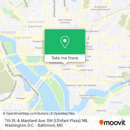 7th St. & Maryland Ave. SW (L'Enfant Plaza) NB map
