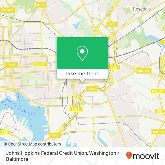 Mapa de Johns Hopkins Federal Credit Union, 4940 Eastern Ave