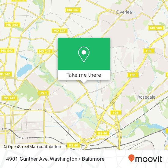 Mapa de 4901 Gunther Ave, Baltimore, MD 21206