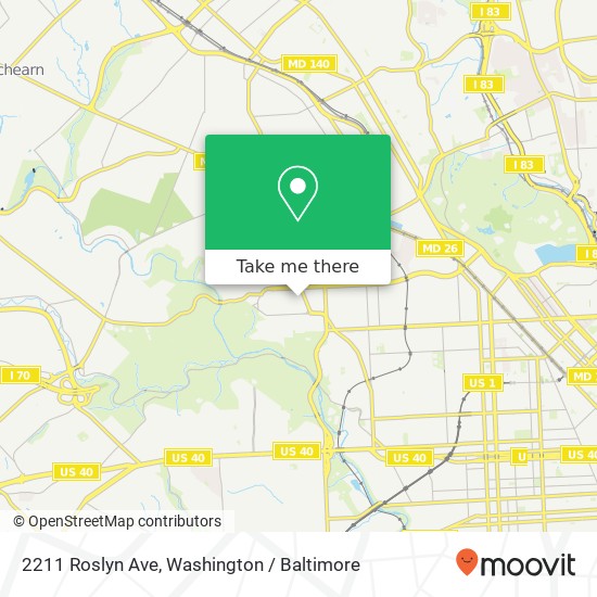 Mapa de 2211 Roslyn Ave, Baltimore, MD 21216