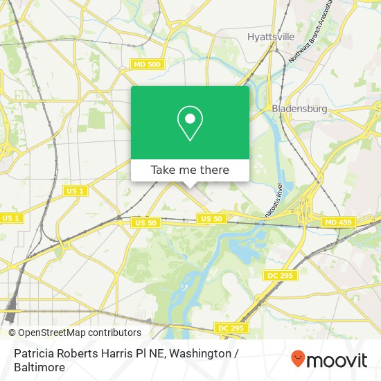 Mapa de Patricia Roberts Harris Pl NE, Washington, DC 20018