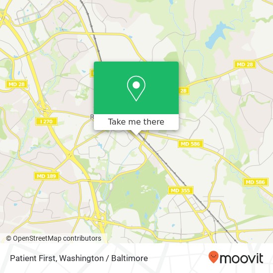 Mapa de Patient First, 726 Rockville Pike