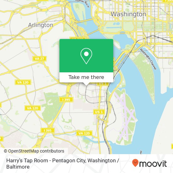 Mapa de Harry's Tap Room - Pentagon City, 1100 S Hayes St
