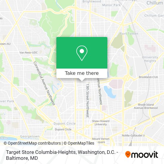 Mapa de Target Store Columbia-Heights