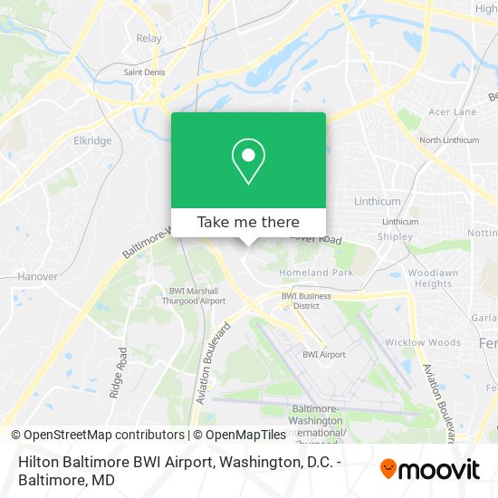 Mapa de Hilton Baltimore BWI Airport