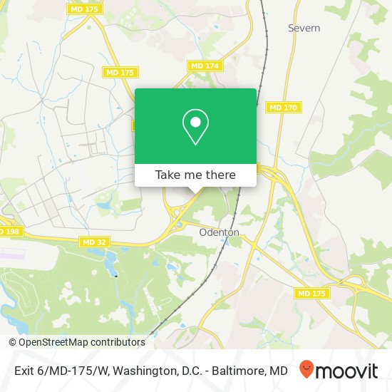 Exit 6/MD-175/W map