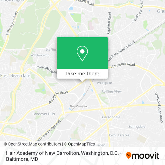 Mapa de Hair Academy of New Carrollton