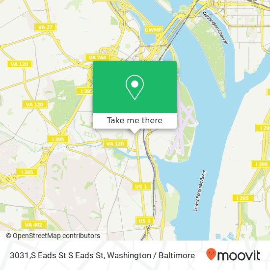 Mapa de 3031,S Eads St S Eads St, Arlington, VA 22202