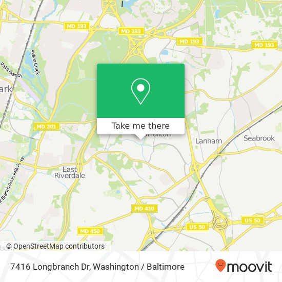 7416 Longbranch Dr, New Carrollton, MD 20784 map