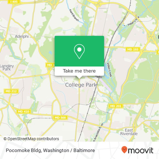 Pocomoke Bldg, College Park (UNIVERSITY OF MARYLAND), MD 20742 map