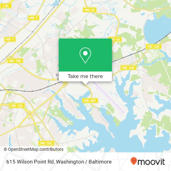 Mapa de 615 Wilson Point Rd, Middle River, MD 21220