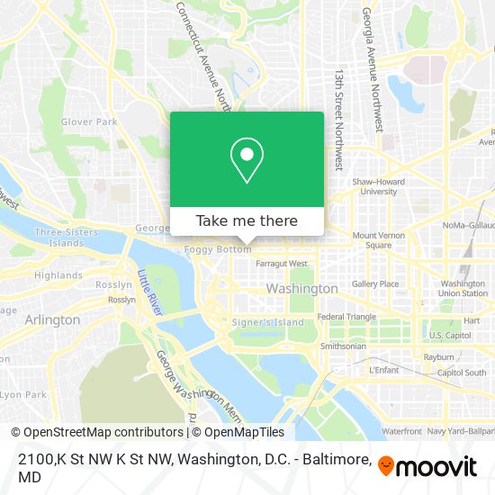 Mapa de 2100,K St NW K St NW