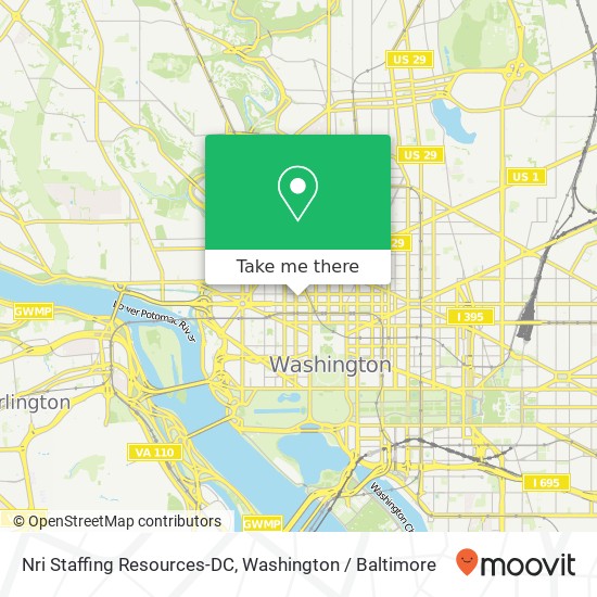 Mapa de Nri Staffing Resources-DC, 1015 18th St NW