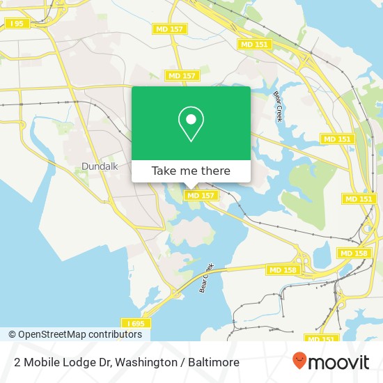 Mapa de 2 Mobile Lodge Dr, Dundalk, MD 21222