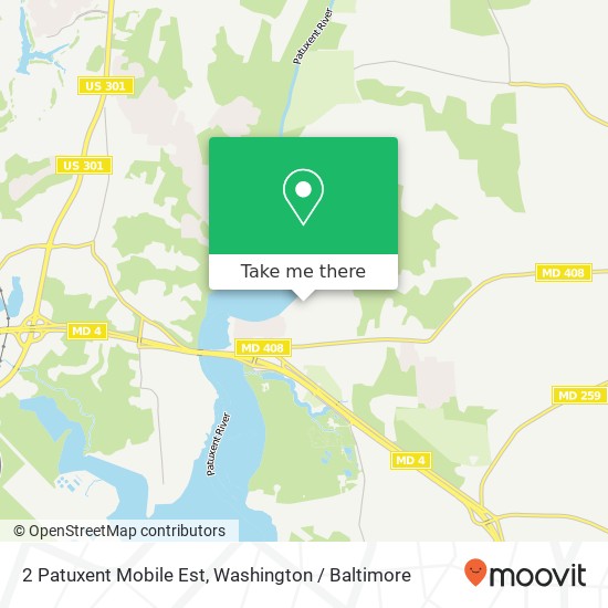 Mapa de 2 Patuxent Mobile Est, Lothian, MD 20711