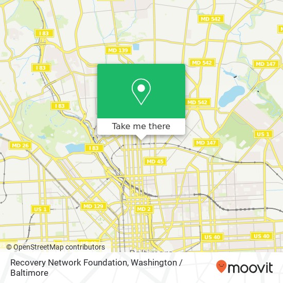 Mapa de Recovery Network Foundation, 2619 N Calvert St