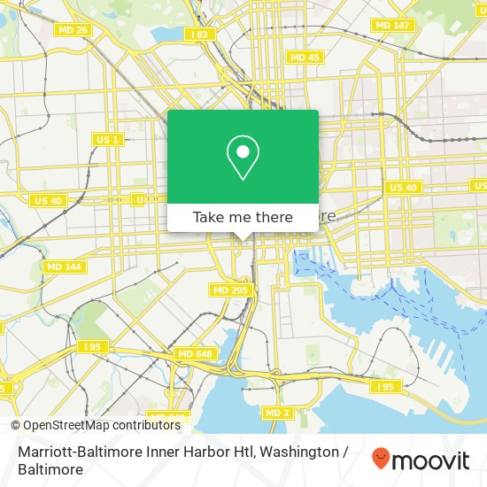 Mapa de Marriott-Baltimore Inner Harbor Htl, Baltimore, MD