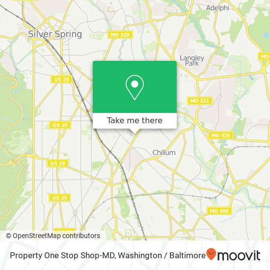 Mapa de Property One Stop Shop-MD, 6480 New Hampshire Ave