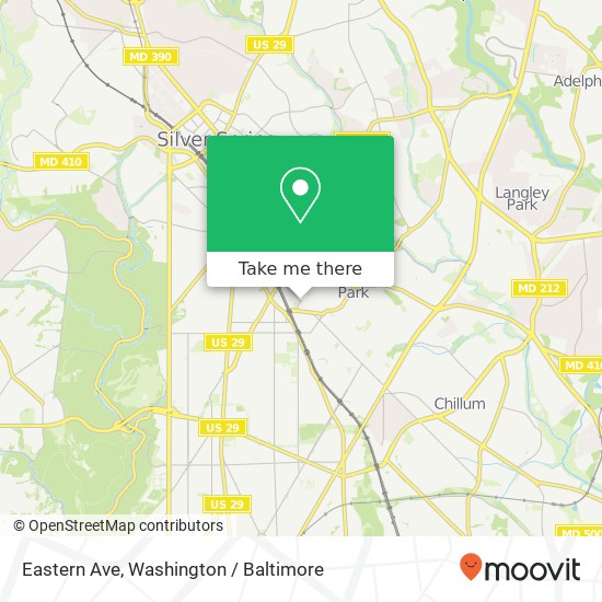 Mapa de Eastern Ave, Washington, <B>DC< / B> 20012