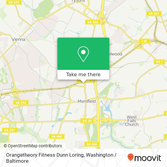 Mapa de Orangetheory Fitness Dunn Loring, 2672 Avenir Pl