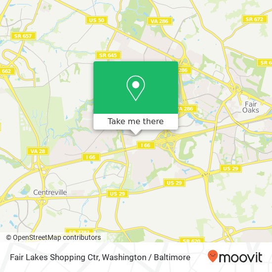 Mapa de Fair Lakes Shopping Ctr, Fairfax, VA 22033