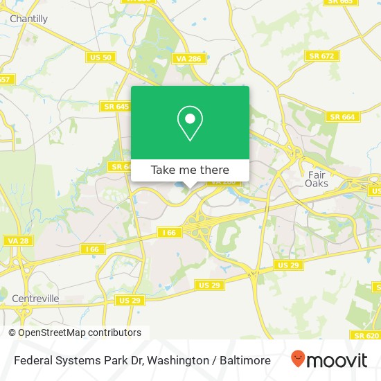 Mapa de Federal Systems Park Dr, Fairfax, VA 22033
