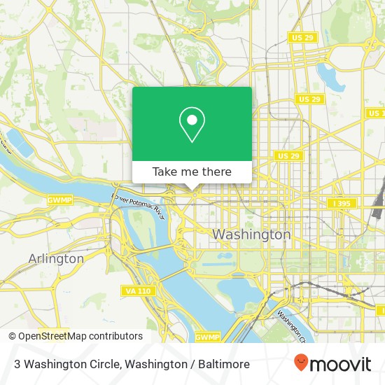 Mapa de 3 Washington Circle, 3 Washington Cir NW